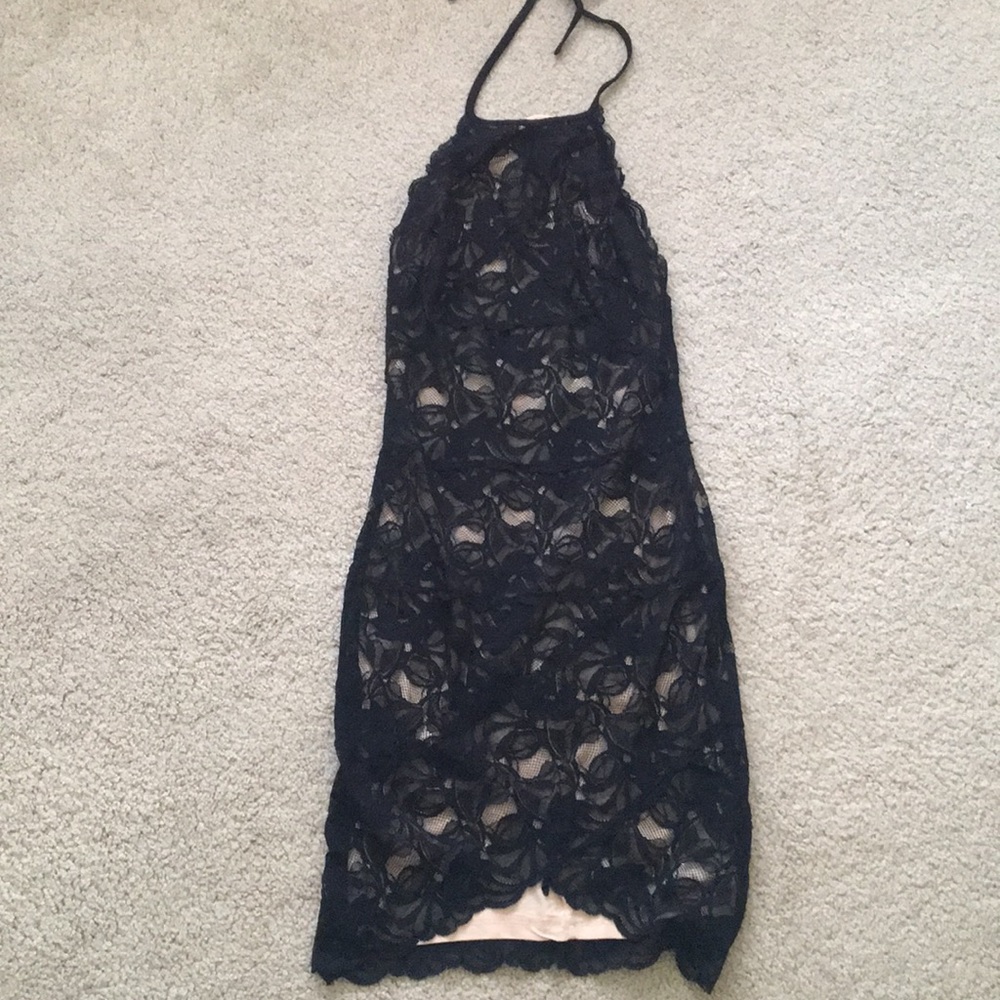 Bebe Halter Lace Dress